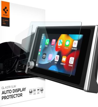 Spigen Tempered Glass Screen Protector [GlasTR Slim] designed for Toyota RAV4 (2023/2024/2025), Prius (2023/2024/2025), Corolla (2024/2025), Tacoma (2024), Camry (2025) 8 inch Dashboard Touchscreen - Crystal Clear